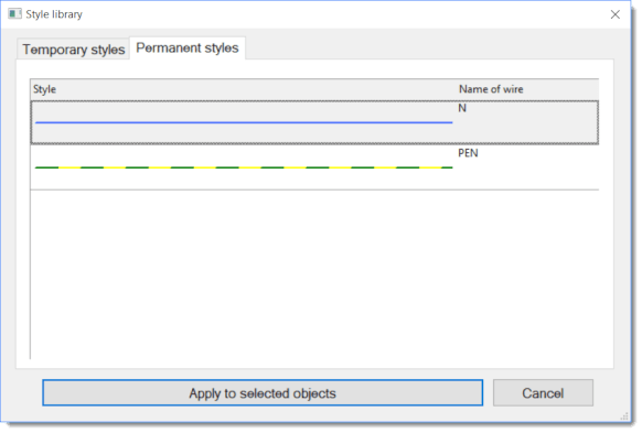 dialog window with permanent styles