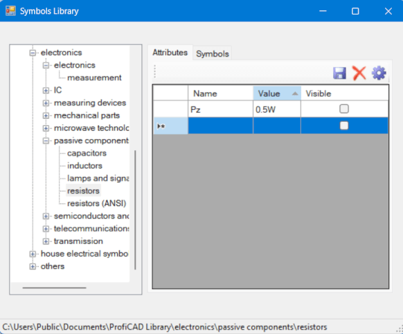 library configuration - attributes