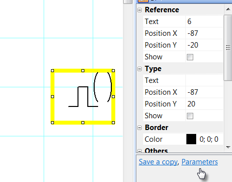 parametrized symbol in a CAD drawing