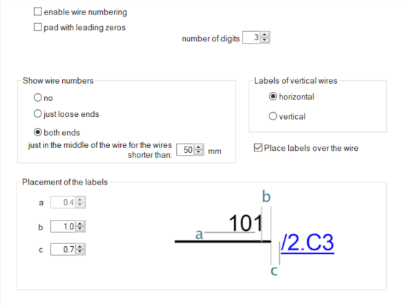 Wires numbering